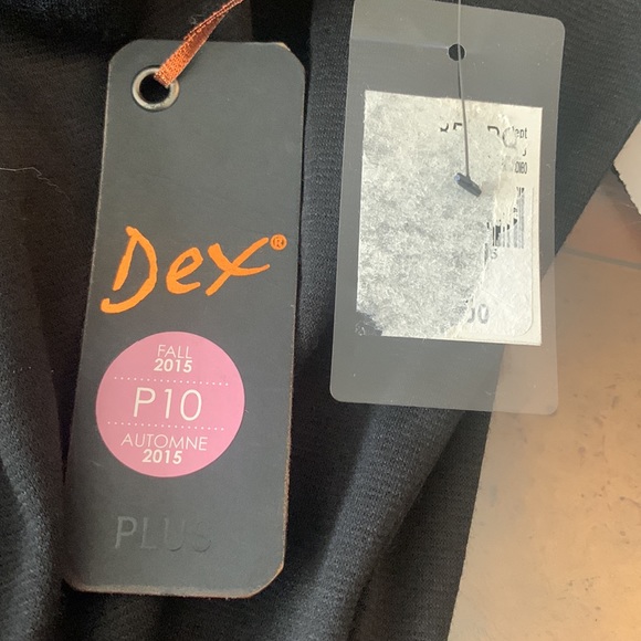 Dex black lined jersey jacket with front drape grey georgette - Picture 5 of 5